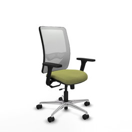 PIQUERAS Y CRESPO Silla de oficina Zulema con mecanismo Sincro/Traslack, Verde oliva y Blanco