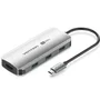 Vention Docking Hub USB-C TQDHB con HDMI 4K@60Hz, 3x USB 3.0, PD 100W - Estación Base de Aluminio Gris