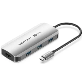 Vention Docking Station TQDHB USB Tipo-C con HDMI 4K, 3xUSB y PD Gris