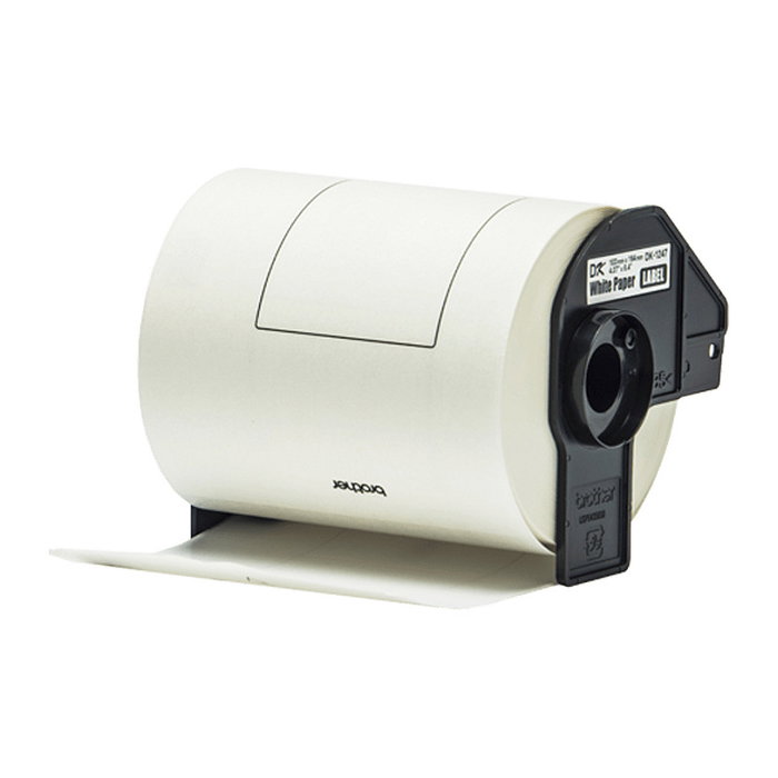 Brother DK Label Tape - Rollo de Etiquetas Adhesivas 103.6mm x 164.3mm, 180 Unidades por Rollo