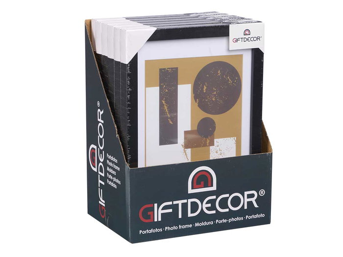 Giftdecor Portafoto Pared Madera Negro con Paspartú 18x24 cm (Set de 12) Giftdecor Portafoto Pared Madera Negro con Paspartú 18x24 cm (Set de 12)