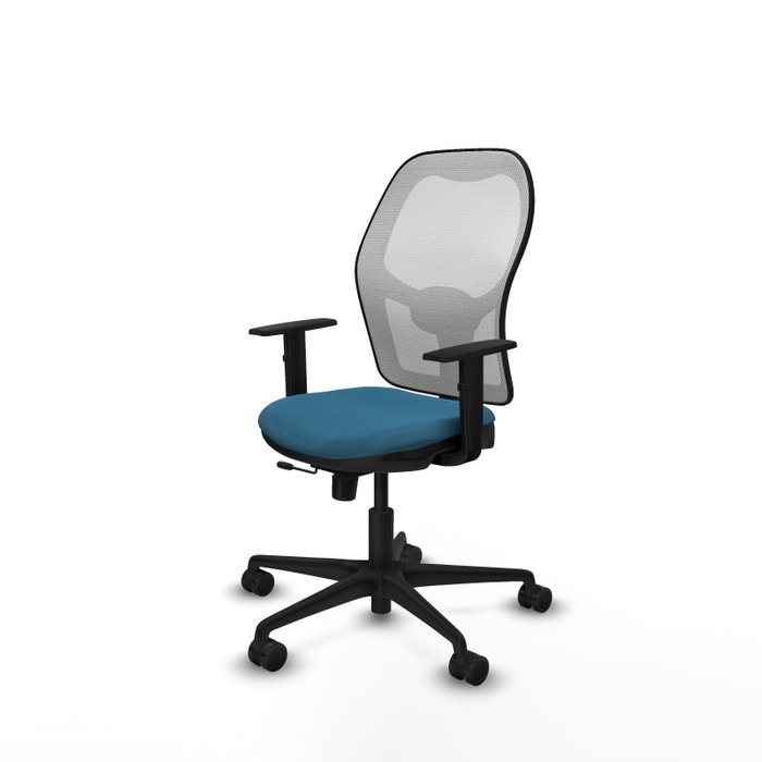 PIQUERAS Y CRESPO Silla de oficina Jorquera con mecanismo Sincro/Traslack Verde petróleo y blanco