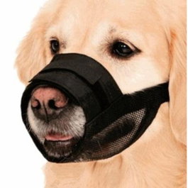 Nayeco Bozal Nylon Negro Talla L 18-20 cm para Perro con Doble Cierre y Interior Acolchado Transpirable