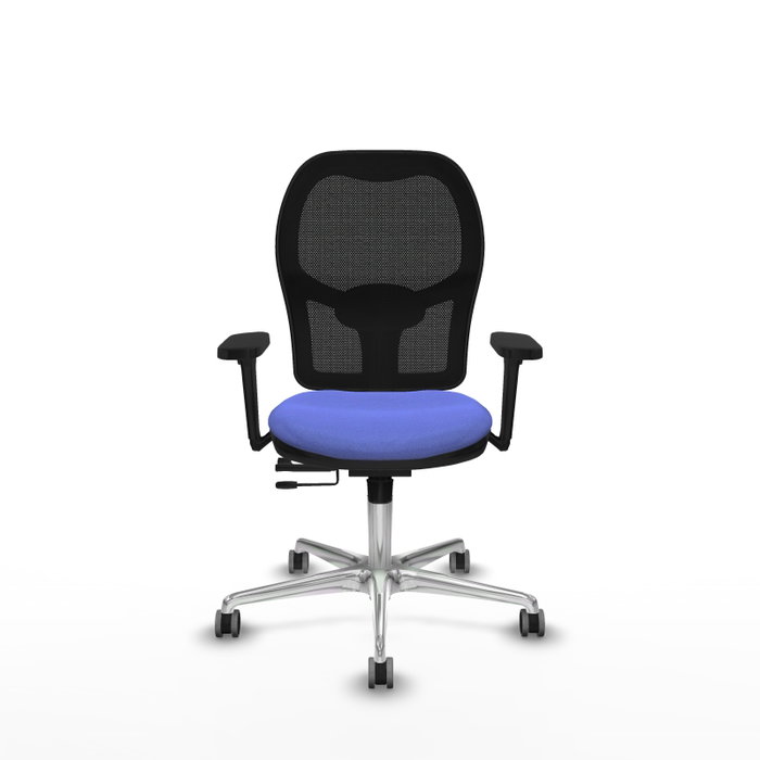 PIQUERAS Y CRESPO Silla de oficina Jorquera con mecanismo Sincro/Traslack, Azul claro y Negro