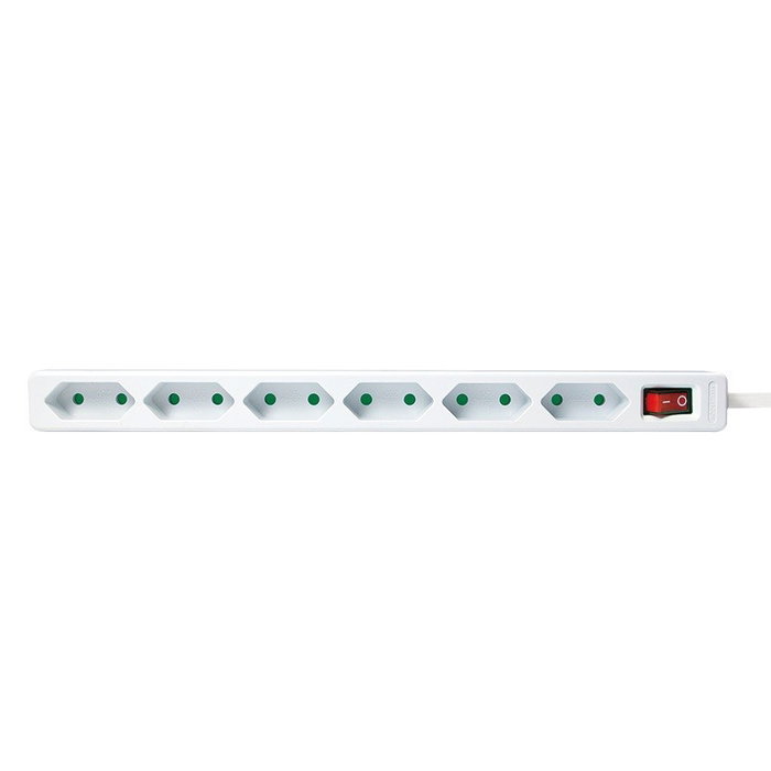 LogiLink Regleta con 6 tomas de corriente tipo euro y conmutador, blanca LogiLink Regleta con 6 tomas de corriente tipo euro y conmutador, blanca