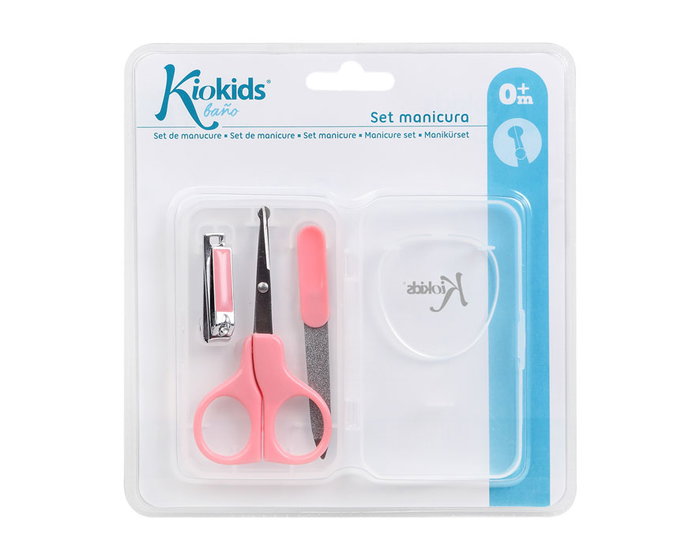 KioKids Estuche Manicura Bebé Rosa Set Cuidado Uñas Niños +3 Meses