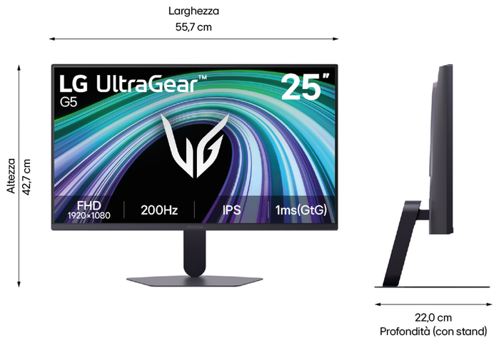 LG UltraGear G5 25G523B-B Monitor Gaming 24,5 pulgadas Full HD 200Hz IPS LG UltraGear G5 25G523B-B Monitor Gaming 24,5 pulgadas Full HD 200Hz IPS