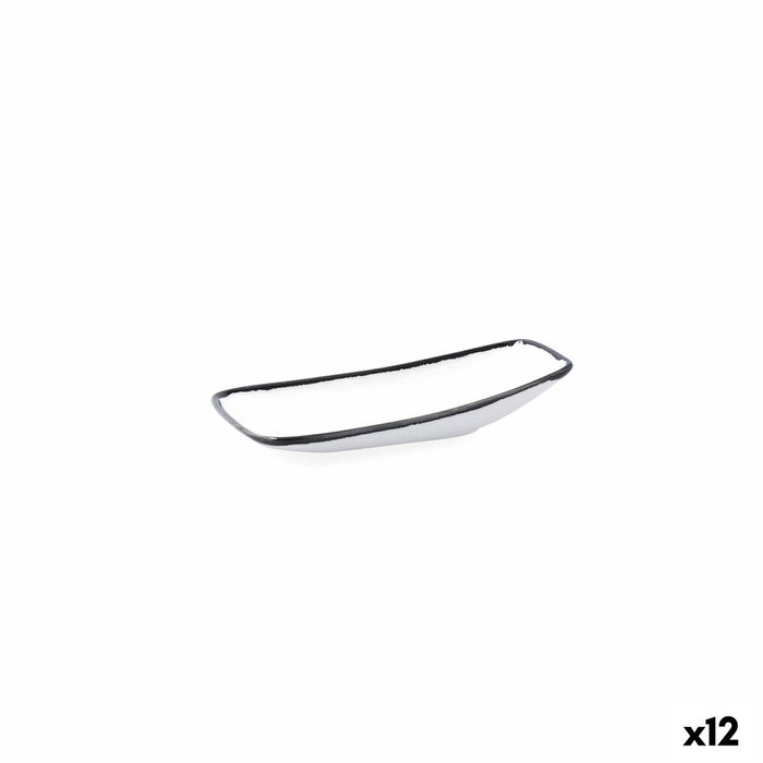 Ariane Bandeja Rectangular Porcelana Vital Filo Blanco y Negro 15x8,5x8,5 cm (12 Unidades) inevitable