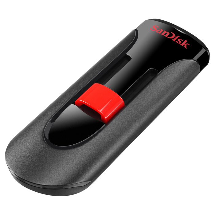 SanDisk Cruzer Glide USB 2.0 - Memoria USB 32 GB, Negro y Rojo, Tipo A, Protección por Contraseña AES 128-bit