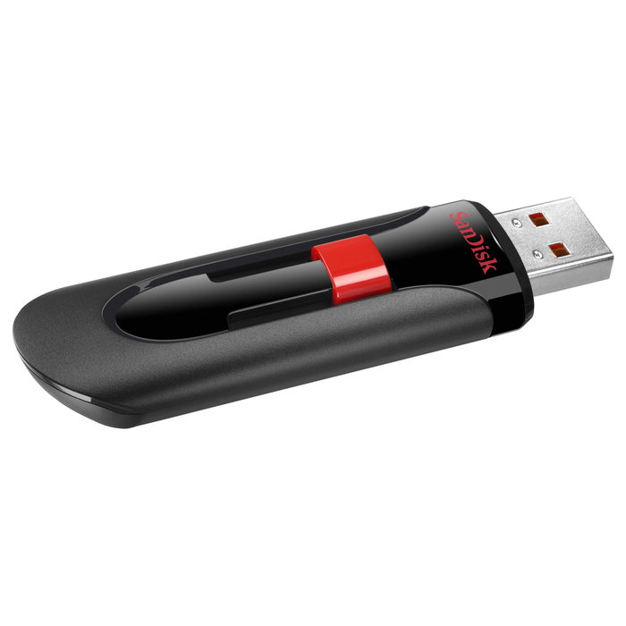 SanDisk Cruzer Glide USB 2.0 - Memoria USB 32 GB, Negro y Rojo, Tipo A, Protección por Contraseña AES 128-bit