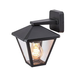 RABALUX Paravento Aplique de Exterior Negro con Cristal