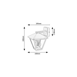 RABALUX Paravento Aplique de Exterior Negro con Cristal