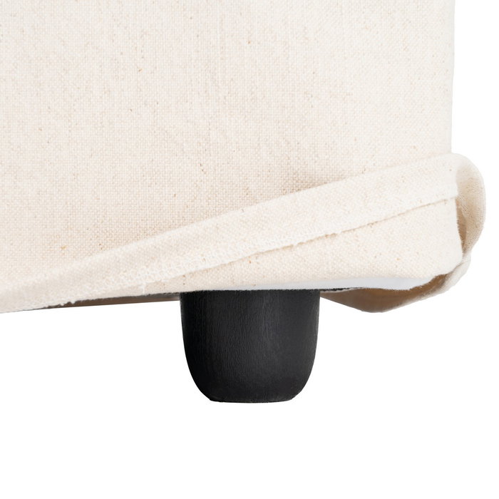Sofá 2 Plazas Beige Madera / Tejido 200 X 109 X 90 cm