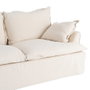 Sofá 2 Plazas Beige Madera / Tejido 200 X 109 X 90 cm