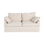 Sofá 2 Plazas Beige Madera / Tejido 200 X 109 X 90 cm