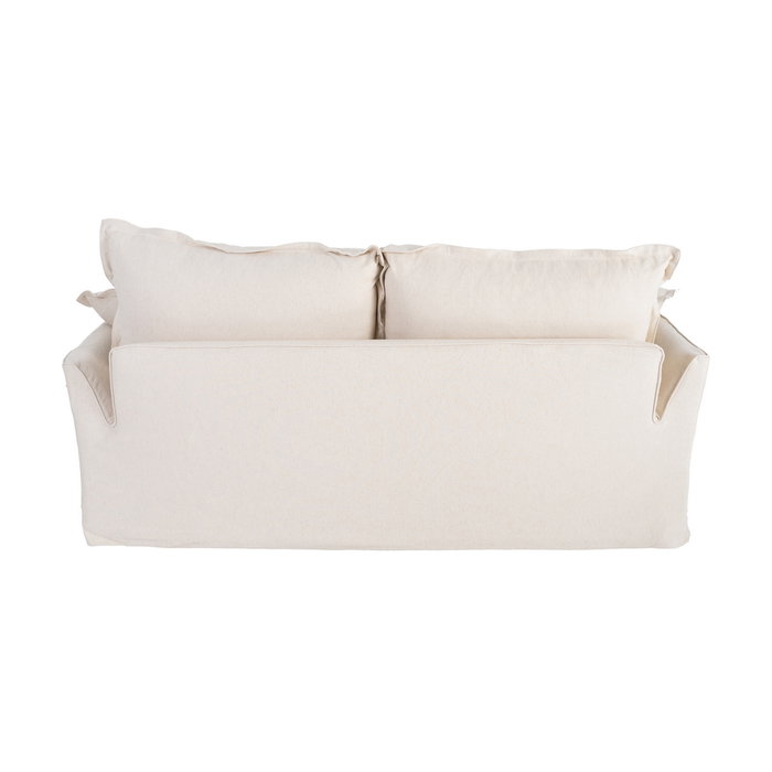 Sofá 2 Plazas Beige Madera / Tejido 200 X 109 X 90 cm