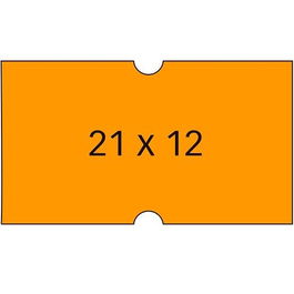 Apli Etiquetas Para Etiquetadora De Precios 21x12 mm C-Rectos 6 Rollos De 1000 Naranja Compatible Con Modelos 101418 y 101948