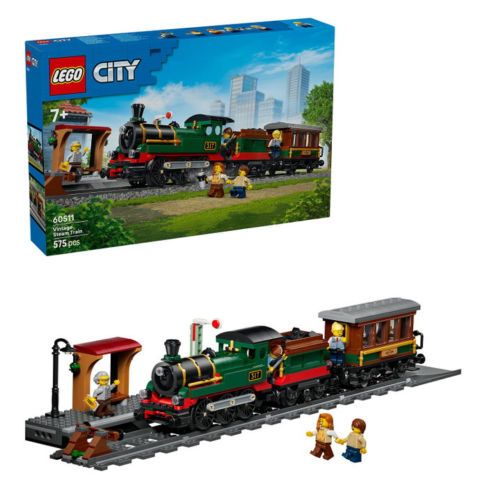 LEGO City 60511 Clásico Tren de Vapor Juego de Construcción 575 Piezas 7+ Años