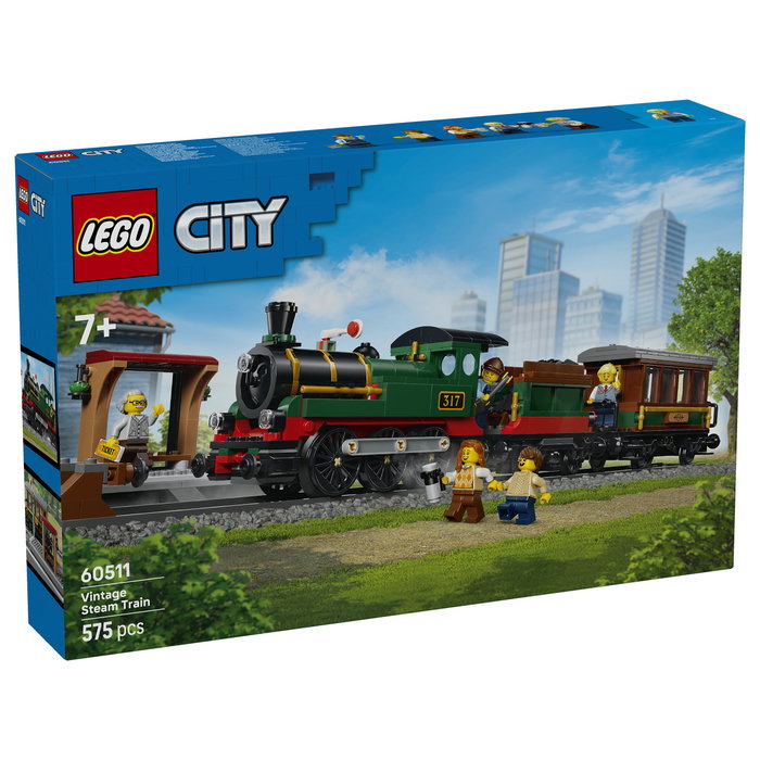 LEGO City 60511 Clásico Tren de Vapor Juego de Construcción 575 Piezas 7+ Años