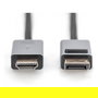 Digitus Cable Adaptador DisplayPort a HDMI Tipo A 3m Negro 4K Conector Derecho Macho Versión 2.0