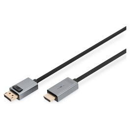 Digitus Cable Adaptador DisplayPort a HDMI Tipo A 3m Negro 4K Conector Derecho Macho Versión 2.0