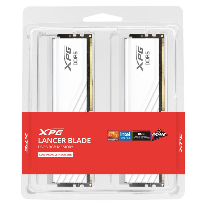 ADATA Lancer Blade RGB 48 GB (2x 24 GB) DDR5 6000 MT/s AX5U6000C3024G-DTLABRWH blanco ADATA Lancer Blade RGB 48 GB (2x 24 GB) DDR5 6000 MT/s AX5U6000C3024G-DTLABRWH blanco