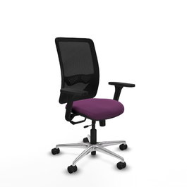 PIQUERAS Y CRESPO Silla de oficina Zulema con mecanismo Sincro/Traslack, Morado y Negro