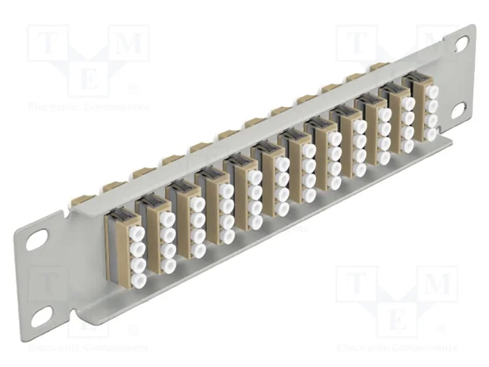 DeLOCK Panel de conexión de fibra óptica 10″ 12 puertos LC Quad