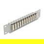 DeLOCK Panel de Conexión de Fibra Óptica LC Quad de 12 Puertos 10", 1U Rack Beige Gris