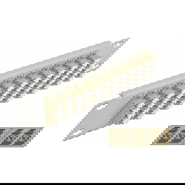 DeLOCK Panel de Conexión de Fibra Óptica LC Quad de 12 Puertos 10", 1U Rack Beige Gris DeLOCK Panel de Conexión de Fibra Óptica LC Quad de 12 Puertos 10", 1U Rack Beige Gris