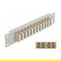 DeLOCK Panel de Conexión de Fibra Óptica LC Quad de 12 Puertos 10", 1U Rack Beige Gris