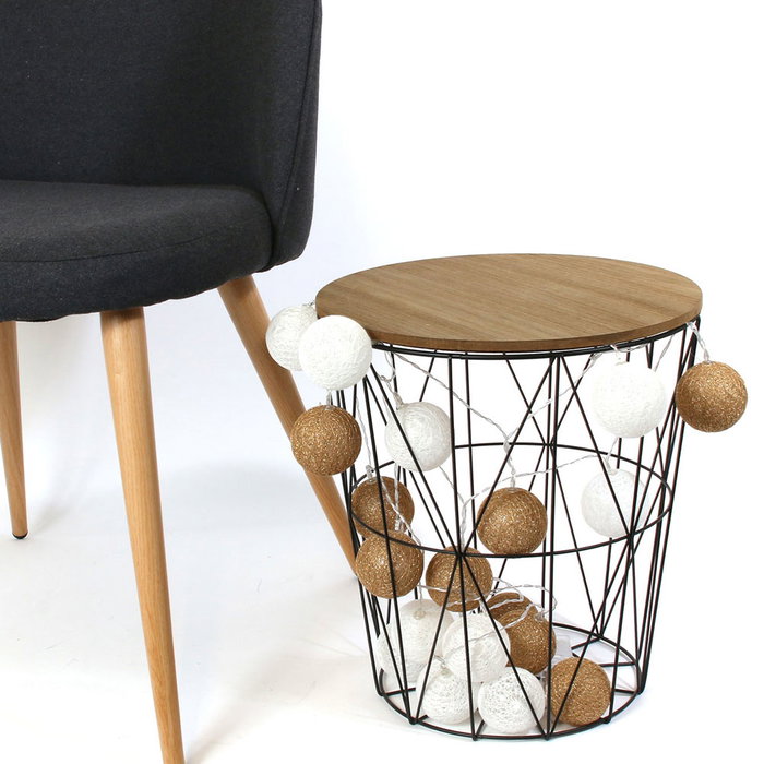 Home Deco Light Guirnalda Luz 20 Led Blanco y Oro para Decoración Hogar