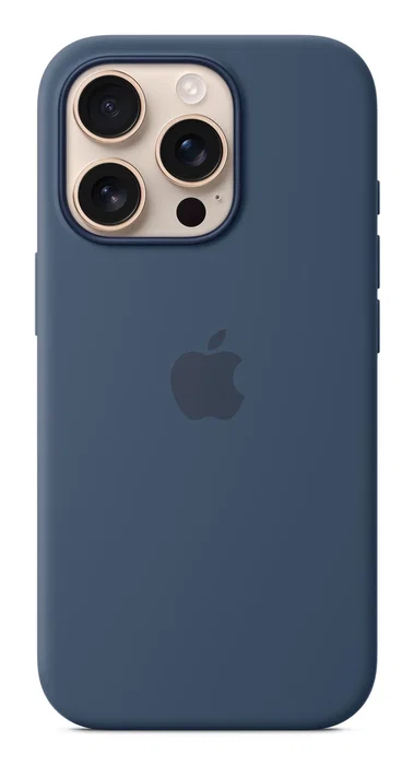 Apple Funda de silicona con MagSafe para iPhone 16 Pro - Azul denim Apple Funda de silicona con MagSafe para iPhone 16 Pro - Azul denim