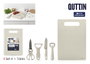 Quttin Set de 4 Utensilios de Cocina con Tabla de Cortar de 12 Piezas