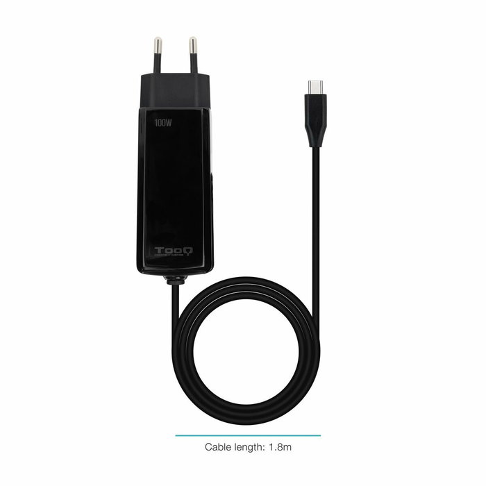 TOOQ Cargador de Portátil GaN USB-C PD 100W Negro