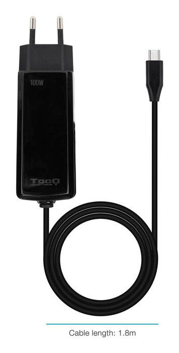 TOOQ Cargador de Portátil GaN USB-C PD 100W Negro