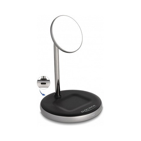 DeLOCK Cargador inalámbrico 2 en 1 Qi 15 W con soporte para smartphone DeLOCK Cargador inalámbrico 2 en 1 Qi 15 W con soporte para smartphone