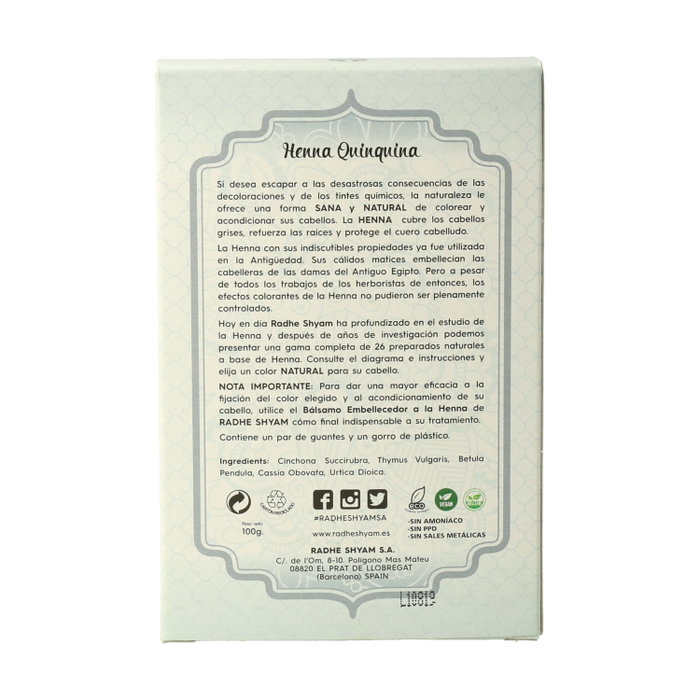 Radhe Shyam Henna Quinquina en Polvo Fortalecedora Radhe Shyam Henna Quinquina en Polvo Fortalecedora