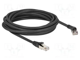 DeLOCK Cable de red RJ45 Cat.8.1 S/FTP 5m con conector en ángulo de 45° Negro