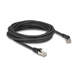 DeLOCK Cable de red RJ45 Cat.8.1 S/FTP 5 m con conector de 45° a recto Negro