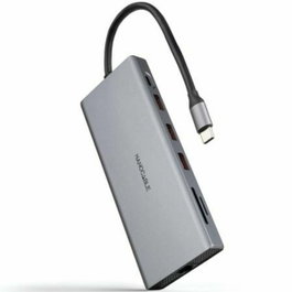 Nanocable Hub USB-C 12 en 1 con HDMI 4K, DisplayPort y PD 100W Gris