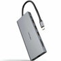 Nanocable Hub USB-C 12 en 1 con HDMI 4K, DisplayPort y PD 100W Gris
