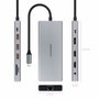 Nanocable Hub USB-C 12 en 1 con HDMI 4K, DisplayPort y PD 100W Gris