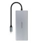 Nanocable Hub USB-C 12 en 1 con HDMI 4K, DisplayPort y PD 100W Gris