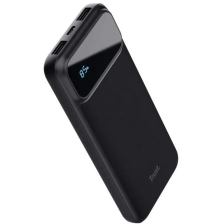 Trust Batería externa Power Bank Avala 10000mAh 20W, 2xUSB-C + USB-A, Negro