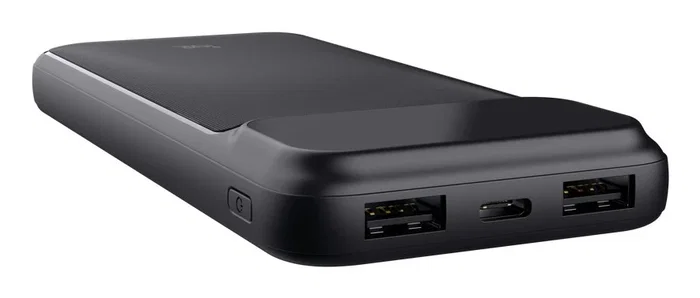 Trust 25882 Batería Externa Power Bank 10000 mAh Negro - Carga Rápida 20W Power Delivery 3.0 & Quick Charge 3.0 con 2xUSB-C + 1xUSB-A, Pantalla LED