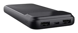 Trust 25882 Batería Externa Power Bank 10000 mAh Negro - 2 Puertos USB-C + 1 USB-A, Carga Rápida PD 3.0, PPS, QC 3.0, 20W