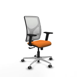 PIQUERAS Y CRESPO Silla de oficina Motilla con mecanismo Sincro, Naranja y Blanco