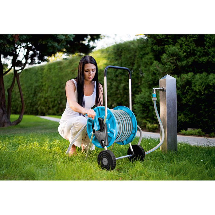 Cellfast Set de Conexión Rápida para Carros Portamengueras con Manguera Riego Multiflex Pro ATS2 12,5 mm y Conectores