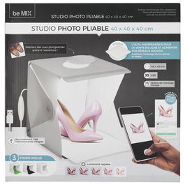 Be Mix Caja de Luz Foto Plegable Estudio 40 cm con Fondos para Redes Sociales